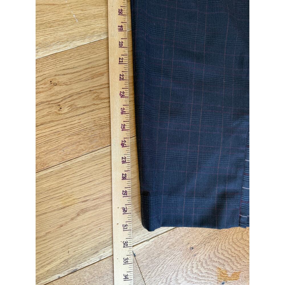 rag & bone James Plaid Wool-Blend Trousers Women’s Size 8 Navy Buckle Back - Picture 11 of 13